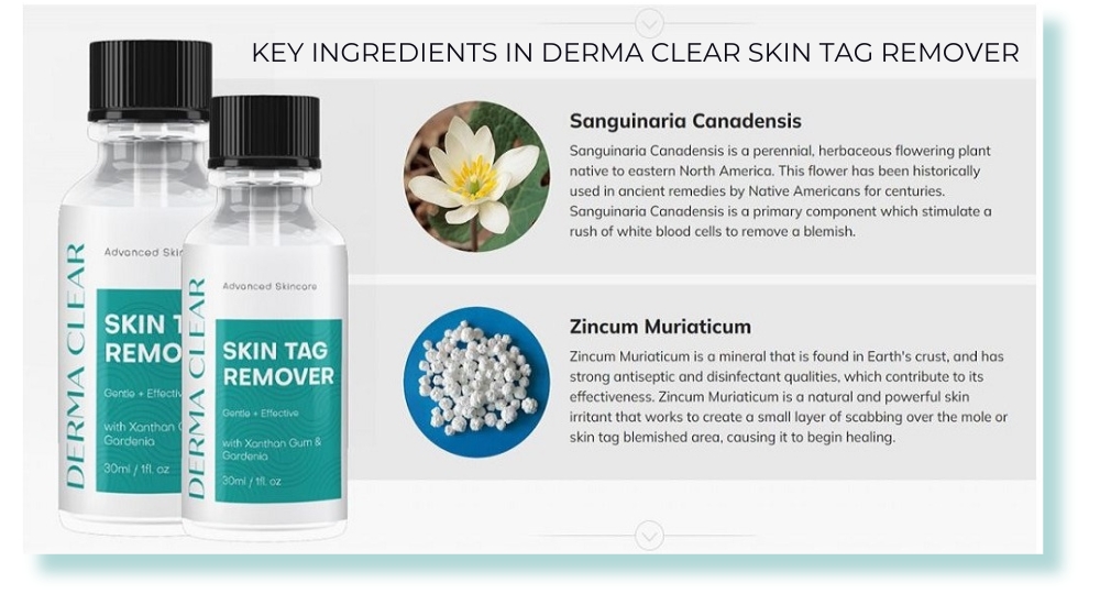 Key ingredients in Derma Clear Skin Tag Remover